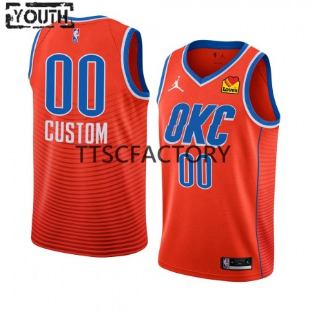 Maillot Basket Oklahoma City Thunder Personnalisé Nike 2022-23 Statement Edition Orange Swingman - Enfant